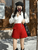 High Rise Mini Skort Shorts Skirt Women’s Fashion Front Love Metal Buttons Tweed Shorts for woman Vintage High Waist Woolen Casual Female Short Pants with flap pocket Womens Clothes petite-, tall-, plus-, size mini skirts in red