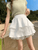 Lace Splicing Ballet Cake Fluffy Ruffled Skirt Sense Of Design Versatile High Waisted A Line Short ruffles mini Skirts for Woman in white Womens Spring Summer getaway holiday vacation fashion Lace Splicing Ballet Cake Fluffy Ruffled Skirt Sense Of Design Versatile High Waisted A Line Short ruffles mini Skirts for Woman in white Womens Spring Summer getaway holiday vacation fashion