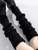 Women's Leg Warmers Ribbed long socks Lolita cotton knitted Foot cover, Arm rochet heap Boot cuffs for woman in black Womens footwear