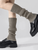 Women's Leg Warmers Ribbed long socks Lolita cotton knitted Foot cover, Arm rochet heap Boot cuffs for woman in Gray grey Womens footwear