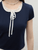 Women’s Pique-Parisien French Look Sweet square boatneck ruffles short sleeves Age-reducing Fake Two-Piece T-Shirt for Woman in navy blue with white Womens Summer Korean Style Simple Tops Bow-tie Lace-up ruffled petite-, tall-  plus-, size T-shirts #25FS12223 Women’s Pique-Parisien French Look Sweet square boatneck ruffles short sleeves Age-reducing Fake Two-Piece T-Shirt for Woman in navy blue with white Womens Summer Korean Style Simple Tops Bow-tie Lace-up ruffled petite-, tall-  plus-, size T-shirts #25FS12223