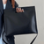 Elegant Simple PU Leather Office Document Tote Bag Solid Color Shoulder Bag Laptop iPad Tablet PC Computer Handbag Large Capacity Worker file bags in black