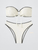 Women’s woman womens 2 Piece Strapless 2-Piece Sexy Bandeau Backless Lace-up Patchwork high-rise waist wire-free Bathing Suit Swimwear Bikini Set Swimsuit in white with bow vacation holiday getaway fashion