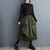Women’s woman womens Folds pockets patchwork solid color elasticated high rise empire waist Loose mid-calf all-match slimming bell skirts in bottle olive green Women’s woman womens Folds pockets patchwork solid color elasticated high rise empire waist Loose mid-calf all-match slimming bell skirts in bottle olive green