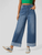 Women's woman womens  petite-, tall-, plus-, size Spring Summer Fall Autumn European and the United States American Fashion High-rise Waisted Leg Rolled Straight fit Casual Wide-Legged zipper button fly five 5 pockets close Pants distressed fit denim Jeans in blue