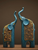 2PCS Creative Resin Crafts Retro Home Office Living Room Public Entrance Desktop Decoration Retro Resin Elephant Ornament 2-Piece set Gifts home decor gifting in blue with multi color