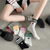 Women's woman womens Versatile Kawaii Style Autumn and Winter Medium Fashion Love Embroidery Pattern Stripes Cotton Cute ribbed crew Socks in Green, with white, black, Black, with white, lilac, White, with black, red, Yellow, with white, Pink, with white Women's woman womens Versatile Kawaii Style Autumn and Winter Medium Fashion Love Embroidery Pattern Stripes Cotton Cute ribbed crew Socks in Green, with white, black, Black, with white, lilac, White, with black, red, Yellow, with white, Pink, with white