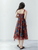 Women's woman womens tall-, plus-, size Boho bohemian ruffled strapless spaghetti straps V-Neck Floral Print summer vacation holiday getaway Gown High rise Waist A-Line Skirt Casual Comfortable Polyester patchwork semi-transparent mesh ruffles midi dress in multi red