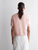 Women’s woman womens petite-, tall-, plus-, size spring style Casual lightweight crewneck fashion Solid-color round polo crew neck rib band trim collar button-up half sleeves with ribbed cuffs and hem knitted cardigans in light pastel pink