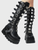 Women's woman womens Long Gothic Punk Platform Knee High buckle strap-up Sexy Motorcycles Halloween Cosplay Shoes Boots in black