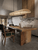 Japanese home office conference restaurant Dining table Modern Design Long Pendant Kitchen Hotel Coffee Shop Tea Table Bar Hanging spot Lights Retro Decor Lamps in off-white with natural dark brown wood