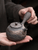 Japanese Rough Pottery Stone Pattern Pot Side Handle Handmade Teapot Retro Ceramic Tea Set Pu'er Tea Maker Portable Tea Pots in multi dark brown color