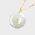 Natural White HeTian Jade Peace Pendant with 18K Gold Round Harmony Buckle Fortune Pendant Amulet Chain Necklace Certificate Trendy Jade Jewelry accessory Traditional South East Asian Fashion Jewellery accessories