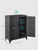 Office Home study room Lateral File cabinet, Multipurpose Garage storage with 2 Doors, Lockable, Steel Storage Cabinets, Shelves In black