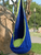 Swing Seat - Indoor/Outdoor garden Hanging Hammock Chair with Inflatable Pillow & Pocket in blue with light lime green