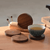 Wooden Snail Coaster Set 5-Piece Sets of 5 Wood Cup Mat Snail Shaped Decoration Heat Resistant Drink Coasters Home Desktop Decoration in natural brown color
