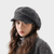 Women’s woman womens Japanese Retro Beret Hat Winter Warm Solid Color Artist Newsboy Cap Octagonal Wool Felt Vintage Style headwear hats in dark Charcoal Gray grey