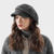 Women’s woman womens Japanese Retro Beret Hat Winter Warm Solid Color Artist Newsboy Cap Octagonal Wool Felt Vintage Style headwear hats in dark Charcoal Gray grey