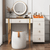 Norway Scandinavia Scandinavian Norwegian Nordic style Light luxury Dressing stool Advanced sense Makeup table chair minimalism Bedroom household use With backrest makeup ottoman stools home decor furniture in rustic orange and white