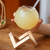 Creative transparent clear round moon Ball Glass Cup with Wood Stand Straw Wine Cocktail Glass Cold Drinking Juice Cups Glassware 475ml
