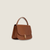 Women’s woman womens The Row T-shaped Metal Push clasp Buckle Genuine Leather Sofia Handbag Retro Box Tofu Bag Medium Harden Single Strap Handheld Bags in tan brown