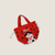 Anime Retro woman women’s High-End Fashion kawaii HELLO Letter print cat character design polka dot Style Exquisite Pattern Wrist Handbag, Durable and Wear-Resistant Knitted Fabric Can Be Used for a Long Time, Suitable for All Seasons, Can Be Used by Women for Travel, Vacation, Walking and Shopping Bags in red with black pink white color