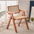 Stylish Japanese Rattan Dining Chair with Solid Oak Wood Legs for Modern Office Restaurant Home Decor Minimalist Dining Chairs with Rattan Backrest furniture in Light wood