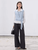 Women’s woman womens petite-, tall-, plus-, size Faux Two-Piece Pullover Spring summer office commute wfh workwear Fashion Color Block Tie Waist Knitted Shirt Crew V-Neck boatneck sweater-shirt Casual Tops sweater shirts 2-Piece in pastel light blue with white