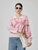 Women’s woman womens petite-, tall-, plus-, size Graphic vibrant dopamine Pink Floral embroidery Knitted turn-down v-neck collar round O-neck Spring Fall Autumn Knot Pattern Heavyweight Knitted Top Casual long sleeves Loose Fit long sleeves sweaters embroidered tops
