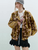 Women’s woman womens petite-, tall-, plus-, size Golden Velvet Winter Short Coat, Floral flowers Embroidered Goldfish Chinese Style Vintage Loose Padded Jackets Outwear Outerwear in gold multi color