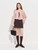 Women’s woman womens petite-, tall-, plus-, size High rise waist A-line Short Coquette Style, Flared Y2K Retro Party Polka Dot Mini Skirts Office commute wfh workwear clothing in brown with pink dots