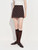 Women’s woman womens petite-, tall-, plus-, size High rise waist A-line Short Coquette Style, Flared Y2K Retro Party Polka Dot Mini Skirts Office commute wfh workwear clothing in brown with pink dots