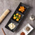 Matte Ceramic Molecular Seasoning Soy Sauce Vinegar Dish Dessert Plate Sushi Plate 3 Grids Snack Plate Cuisine Tableware Dishes in black