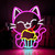 Cupcake Kitty Cat Neon Sign for Bakery Dessert Shop Food Store Cafe Dimmable Neon Lights for Japanese Street Food Shop Restaurant Office Home Decor Aesthetics Draw Celebratory Gifts Lighting in multi color