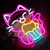 Cupcake Kitty Cat Neon Sign for Bakery Dessert Shop Food Store Cafe Dimmable Neon Lights for Japanese Street Food Shop Restaurant Office Home Decor Aesthetics Draw Celebratory Gifts Lighting in multi color