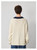Women’s woman womens The Grad long sleeves V-Neck Knitwear Loose Fit Casual fashion Polyester Wool Blend Warm Color Sweaters in cream with black multi