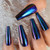 Shiny Punk Style Metallic Light Purple False Fake Nails Metal Plating Acrylic Short Reflective Mirror Press on Nail Art Tips Beauty and Skincare False Nails Trend