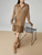 Women’s woman womens petite-, tall-, plus-, size Classic Vintage turn-down Collar Long Sleeves Ribbed midi Sweater Dress Lazy Style Commute wfh office workwear Inner Wear Base Dresses Fall Autumn Spring Casual Pure Color match in Khaki beige