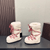 Women’s woman womens petite-, tall-, plus-, size Y2k Bjangxumo Winter fashion thickened Warm Crossed Strap Slimming High Top Korean Style Snow Tie Moon Boots in white with red