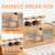 Kitchen office home Farmhouse Bamboo wooden Bread Box, Kitchen Countertop - Large Capacity with Acrylic Window & Extra Top Storage Boxes in natural light wood color
