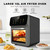 10L Large Capacity Electric Oven Oil-free Automatic Household Multi-Functional Visible toughened glass Air Fryer For Baking Roasting Steaming 10L in charcoal Gray grey, with black color