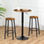 Kitchen Dining round Bar Stool 2-Piece Breakfast Round Bar Chairs Pub stools with Footrest Sturdy Metal Frame for Dining Room Set In natural wood and black metal