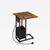 Office Home bedroom, study-, living-, room Foldable C Shaped Side Table with folding desktop, Non-Woven Fabric Bag storage magazine rack, Pouch USB Ports and Power Outlet USB Charging Station Slim Console Tables Furniture in natural dark brown and black