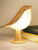 Office Home Restaurant  LED Touch-Control  Bird Lamp - Art Deco, 3-Levels Dimmable, USB-Cordless with Rechargeable Battery, Versatile for All Rooms in natural light brown white
