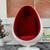 Office Home JC Norway Scandinavia Scandinavian Norwegian Nordic style fashion Study-, Living-, Room Single FRP Shopping Mall Personality Pointed Ball Round Leisure Creative Egg Chair Armchair Chairs furniture in red with white