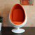 Office Home JC Norway Scandinavia Scandinavian Norwegian Nordic style fashion Study-, Living-, Room Single FRP Shopping Mall Personality Pointed Ball Round Leisure Creative Egg Chair Armchair Chairs furniture in orange with white