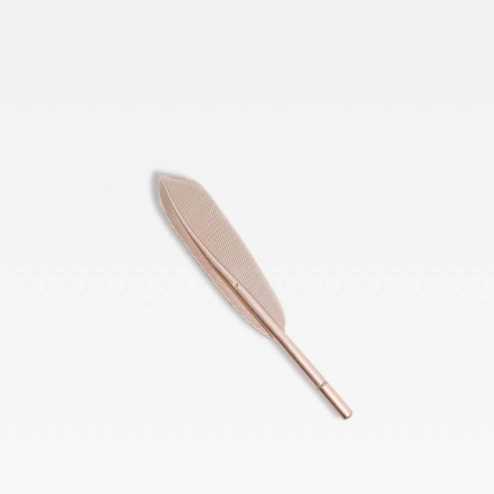 Office School home study room 1 Piece Korean Stationery Cute Feather Ballpoint Pen Creative Bent birds feathers wing accessories Supplies Gel Pens Gifting writing accessory in golden color