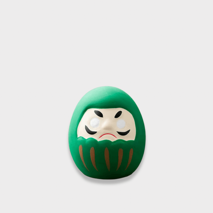Japanese Ceramic Daruma Doll Crafts Charm Lucky Fortune Miniature Decor Daruma Japanese Traditional Style Home Ornament Dolls Charms figurines Souvenirs in green