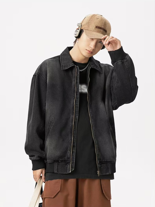 Men’s man mens petite-, tall-, plus-, size Trending Light Travel Trendy Spring Summer Fall Autumn Winter all-season formal office commute workwear Outerwear distressed washed denim Jacket outdoor Outwear Jackets in black