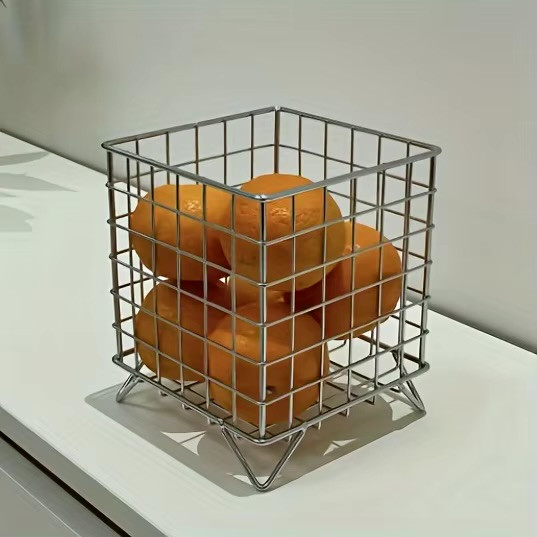 Home kitchen study room Office Desktop Multi-functional metal Storage Basket, Shelf Baskets in silver color